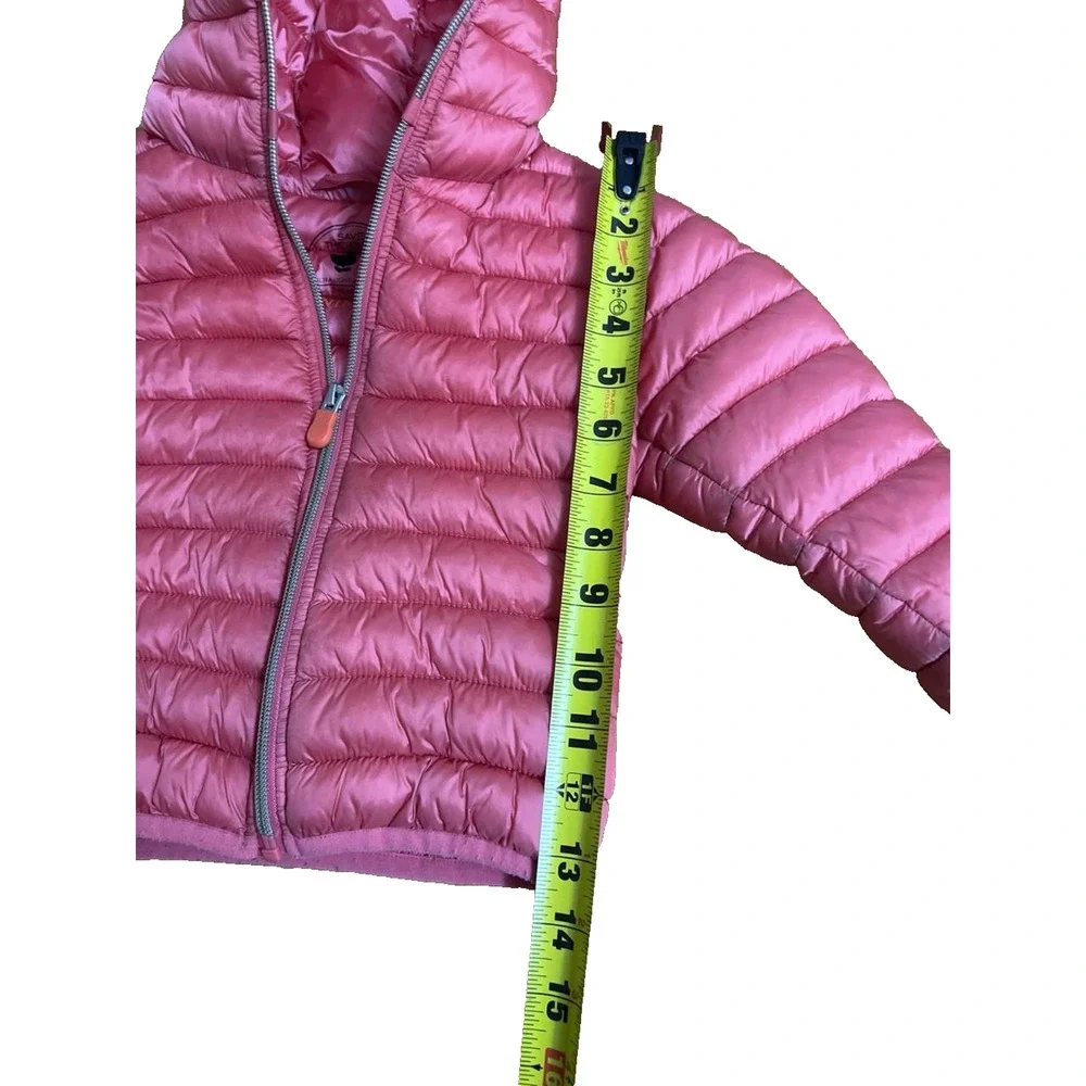 Save The Duck Kids Shiny Hooded Puffer Jacket 2T Pink A001900